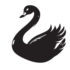 Obraz premium Swan in cartoon, doodle style . Image for t-shirt, web, mobile apps and ui. Isolated 2d vector illustration in logo, icon, sketch style, Eps 10, black and white. AI Generative