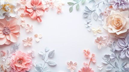 Floral Mothers Day background with soft feminine and modern color scheme.