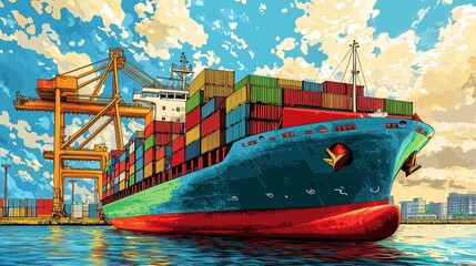 Fototapeta premium Bold Colors of Global Trade