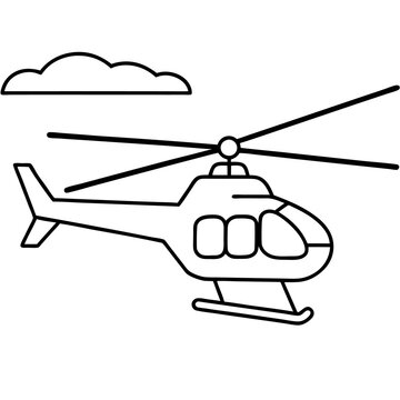 recommend clip art: helicopter with sky outline coloring book page line art drawing