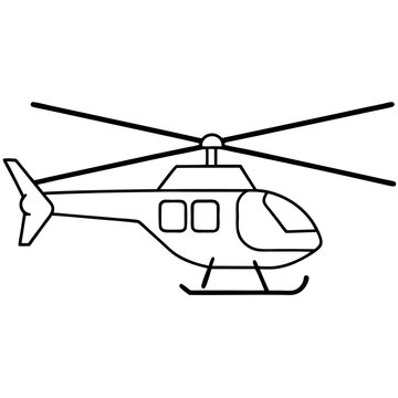 recommend clip art: helicopter with sky outline coloring book page line art drawing