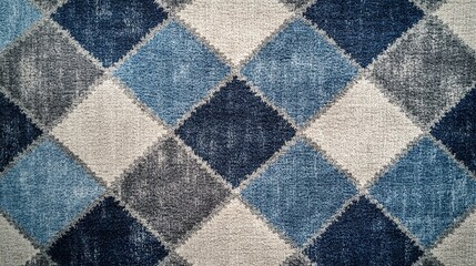 Fototapeta premium Classic argyle pattern with diamonds in muted shades of grey and blue