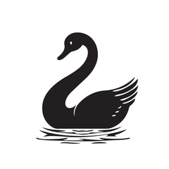 Swan in cartoon, doodle style . Image for t-shirt, web, mobile apps and ui. Isolated 2d vector illustration in logo, icon, sketch style, Eps 10, black and white. AI Generative