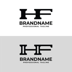 Letters HF Monogram Logo, suitable for any business with HF or FH initials