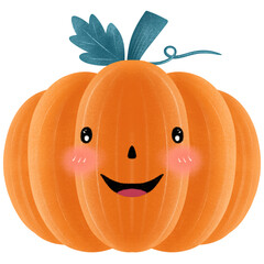 cute pumpkin face. Happy Halloween collection pumpkins 