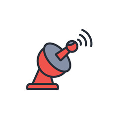 ground station icon. vector.Editable stroke.linear style sign for use web design,logo.Symbol illustration.