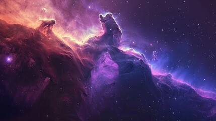 A beautifully illuminated view of the Horsehead Nebula.