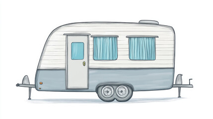 Naklejka premium Cartoon Camper Van.