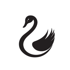 Obraz premium Swan in cartoon, doodle style . Image for t-shirt, web, mobile apps and ui. Isolated 2d vector illustration in logo, icon, sketch style, Eps 10, black and white. AI Generative