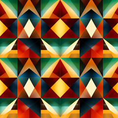 Colorful geometric triangle pattern vector wallpaper for retro design ,synthetism pattern ,tile pattern ,Generated By Ai