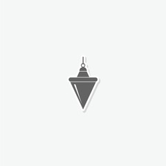 Plumb bob icon sticker isolated on gray background