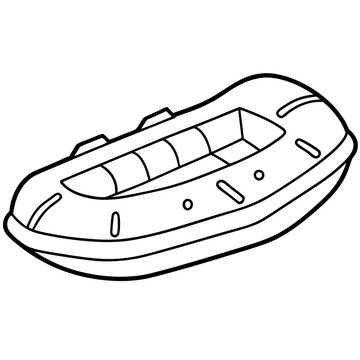recommend clip art: inflatable boat outline coloring book page line art drawing