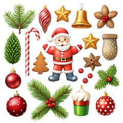 Set of Christmas elements Celebration event for Merry Christmas and New Year