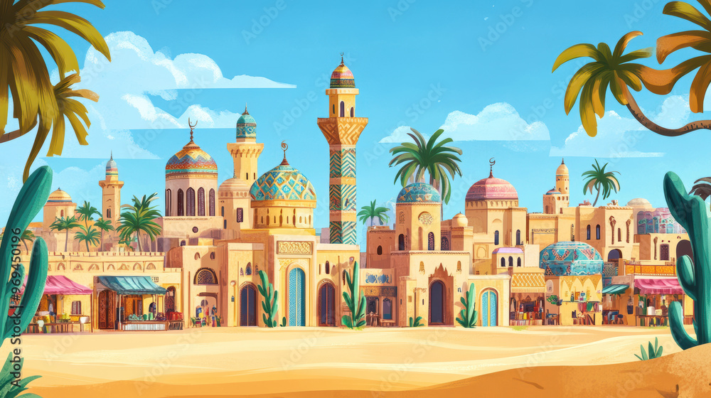 Wall mural Arabian Cityscape.