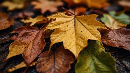 Autumn leaves close up photography