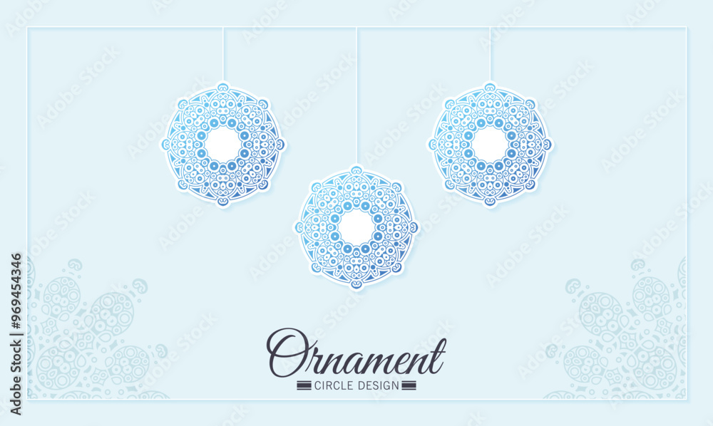 Canvas Prints blue and white border pattern background