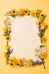 frame of yellow flowers