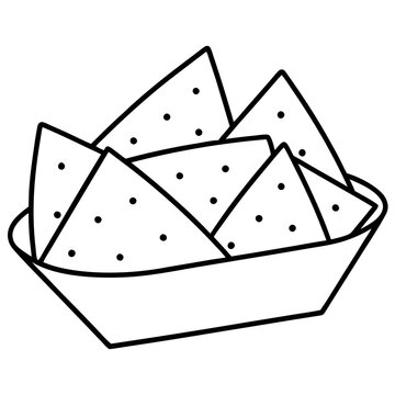 recommend clip art: mexican snack nachos outline coloring book page line art drawing