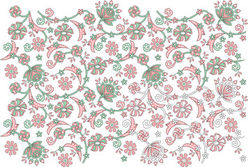 Flower Wave Design Pattern For background, Texture, Fabric .