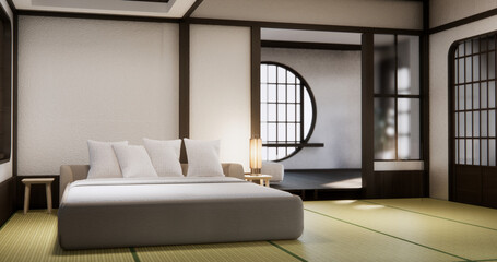 Modern Bedroom design with decoration at room modern japan style.3D rendering