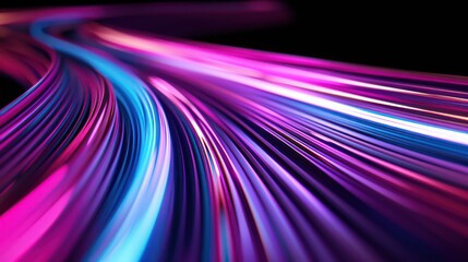 A vibrant, flowing design of colorful light trails, representing motion and energy.