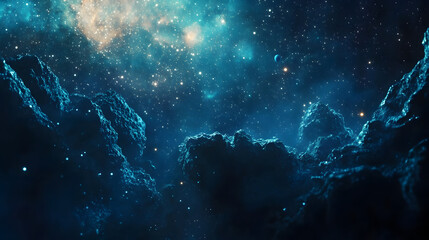 Obraz premium Detailed Shot of a Starry Outer Space Scene with Nebulas and Galaxies