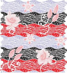 Flower Wave Design Pattern For background, Texture, Fabric .