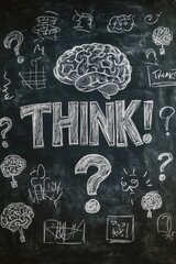 Explore the Power of Thought: Creative Brainstorming on a Chalkboard