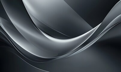 Abstract black and white wave pattern with smooth gradients and flowing curves. 