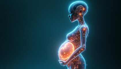 A.I.-Generated Art of "Cyber Pregnancy" – Futuristic and Technological Concepts