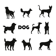 Dog Black and white silhouette vector