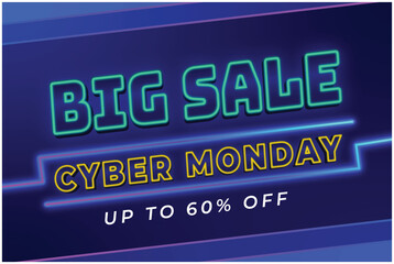 Big sale Cyber Monday text effect