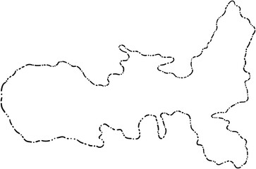 dash line doodle freehand drawing of elba island map.