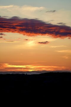 Scenic view of sunrise near Kverva on the island of Froeya, Norway