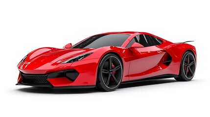 A red sports car, rendered in luxury and speed, exuding exotic allure.
