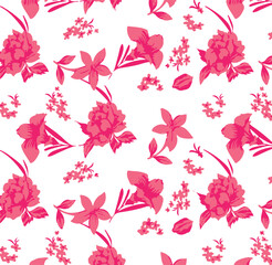 botanical floral vector seamless pattern with roses herbs and leaves big set background with flowers