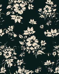 botanical floral vector seamless pattern with roses herbs and leaves big set background with flowers