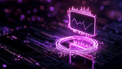 Obraz premium A podium featuring a high-tech presentation of the latest gadget, surrounded by Black Friday price-slash graphics