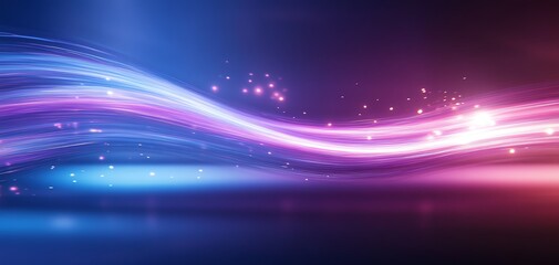 Obraz premium Dynamic abstract background with vibrant light waves in blue and pink. Perfect for technology, design, and creative projects.