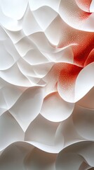 White background with delicate, overlapping geometric patterns