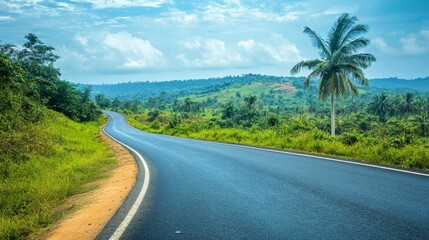 Fototapeta premium Ghanaian Roadside Asphalt