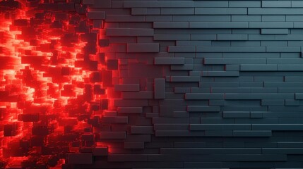 Malware attack being neutralized by a firewall, glowing red data turned green as it is blocked, firewall, malware defense