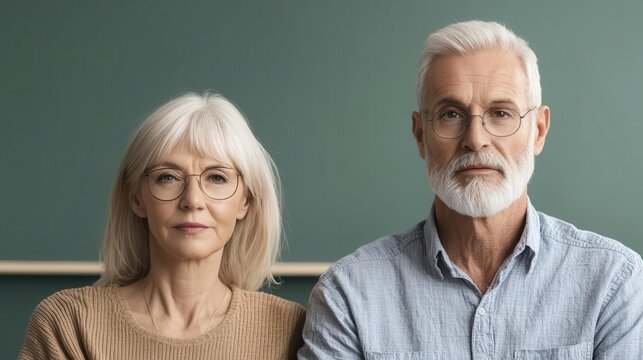 Senior couple learning about Alzheimer s care at a public health seminar, elderly Alzheimers care, caregiver support - Powered by Adobe