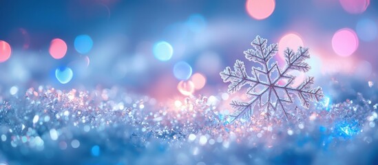 abstract christmas and new year background in pastel blue tones with snowflakes