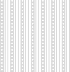 A simple pattern of vertical stripes with alternating white dots on a light gray background.