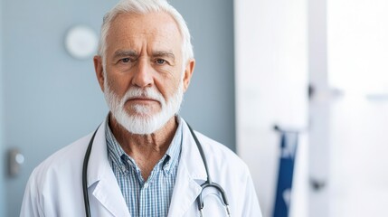 Senior man receiving a wellness checkup in a health clinic, public health program, elderly wellness checkup, preventive care