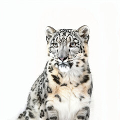 Photo set of leopard and snow leopard, no background transparent