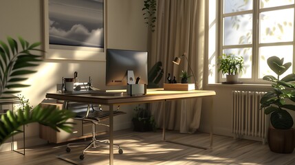 Make a mockup of and a desk free of clutter for the decoration