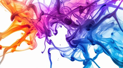 Fototapeta premium A Close-up Shot Abstract Watercolor Silhouettes of Watercolor business silhouettes, vibrant overlapping hues