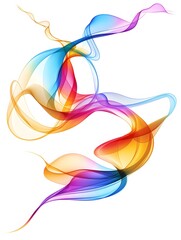 Abstract Colorful Swirling Smoke Design